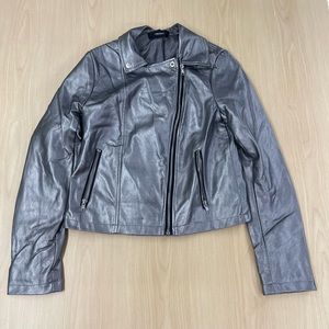 Silver metallic Moto Jacket Small